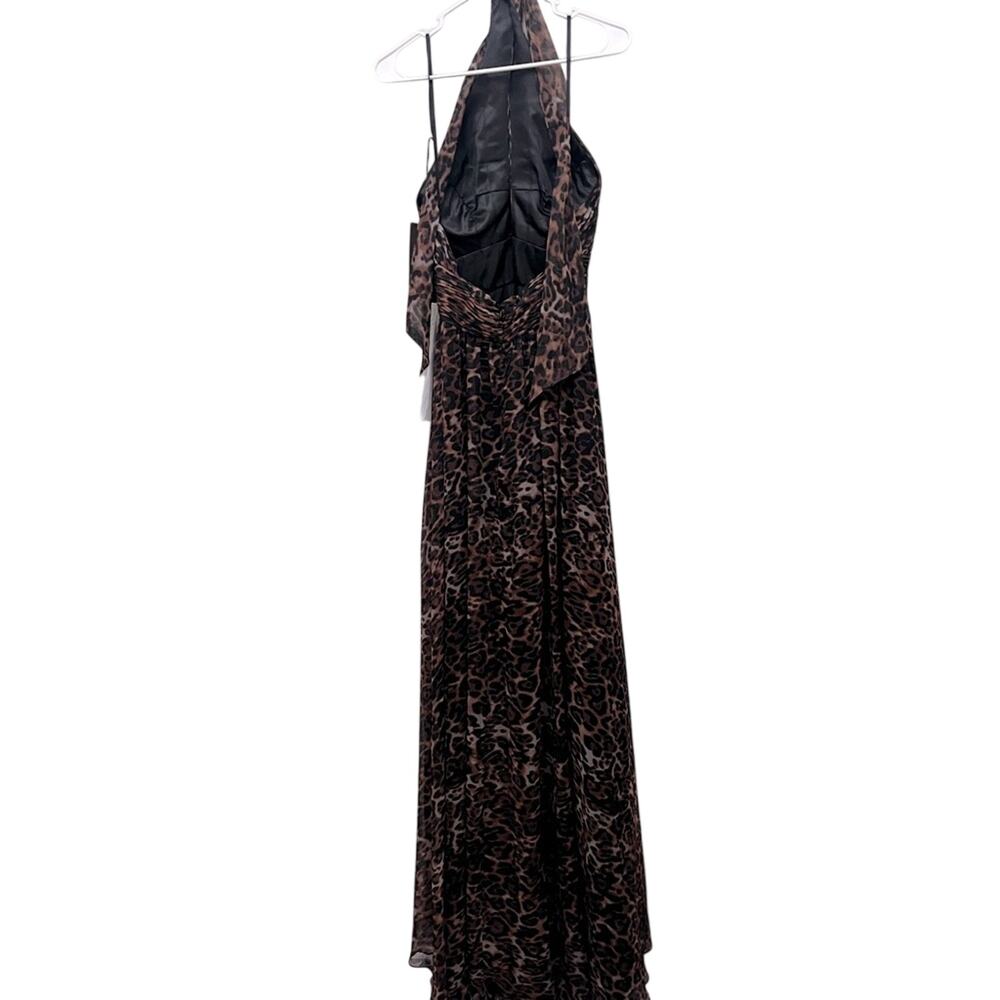 Mac Duggal 67360 Tie Halter Backless Dress Cheetahlicious Size 0 New Mobwife - Picture 7 of 9